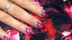 rose shellac nail art