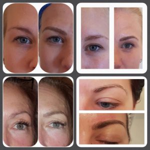 Microblading Before and After collage