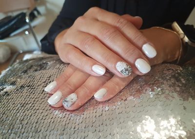 white shellac nail art